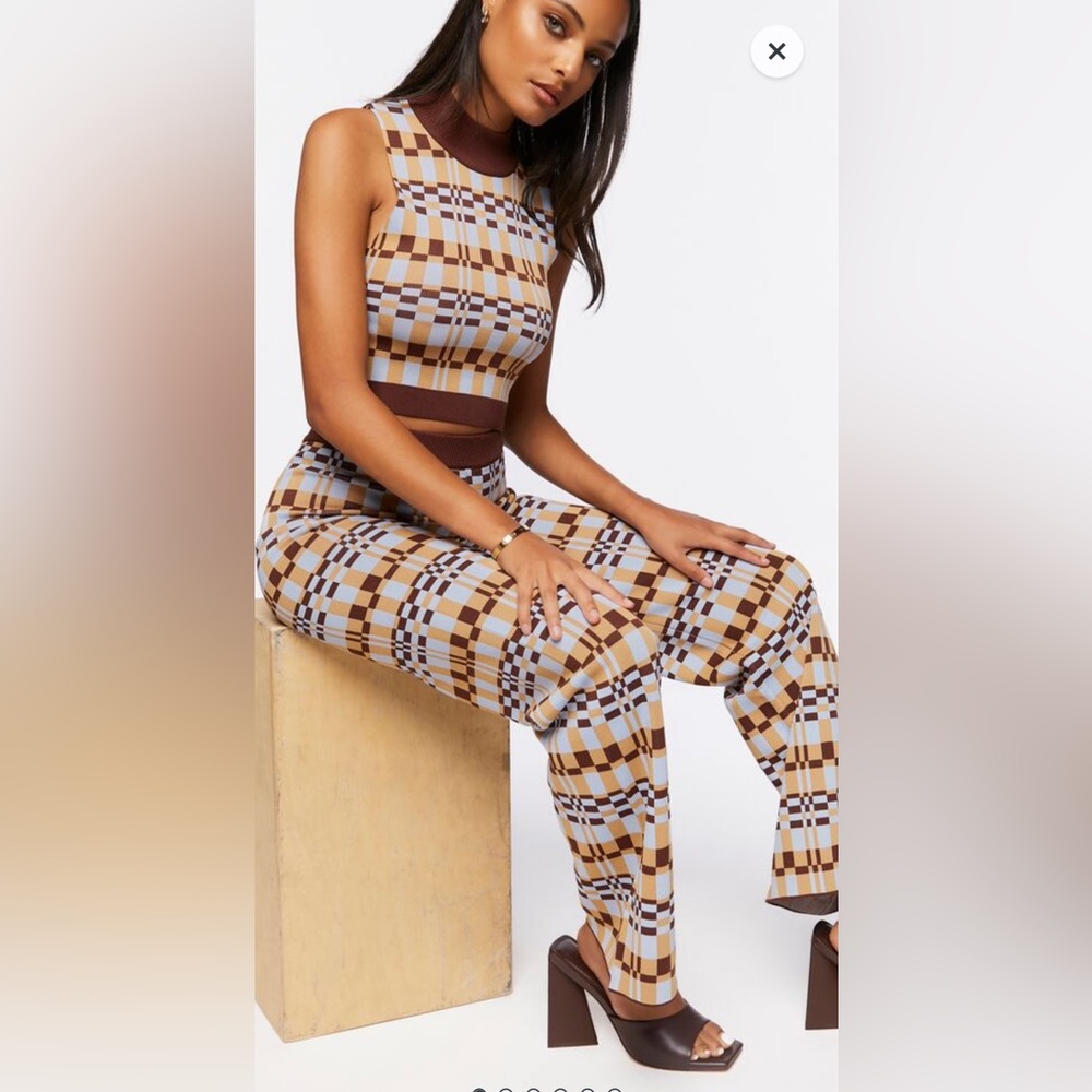 FOREVER21 crop top & pants set in medium